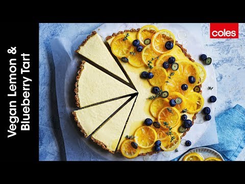 Lemon & blueberry vegan tart