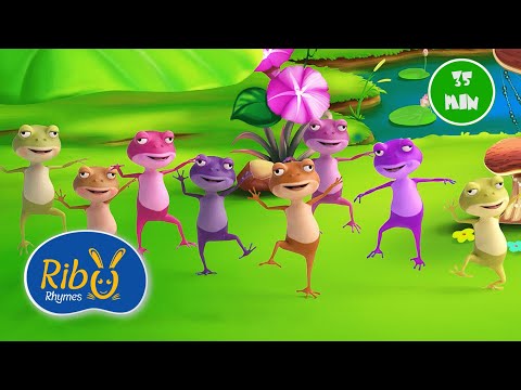 Nachdai Dus Wota Bhyaguta I Hera Hera Sathi I Five Little Monkeys | Ribu Rhymes | Ten Little Frogs
