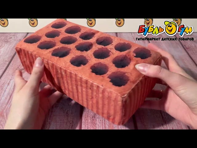 Игрушка мягкая кирпич красный - видео