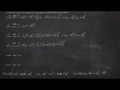 2.66 Rozłóż wyrażenia na czynniki, korzystając ze wzorów skróconego mnożenia: a) x^4 - 2x² + 1