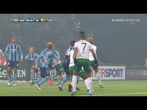 Alex testar skott mot Djurgården - smiter strax utanför - TV4 Sport