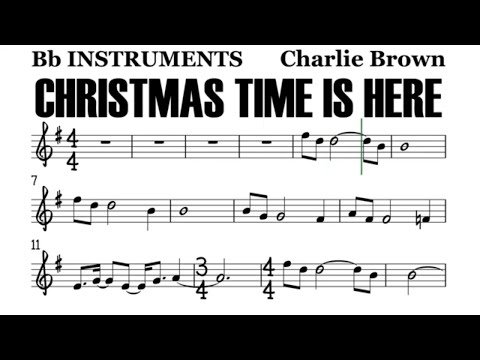 CHRISTMAS TIME IS HERE Bb Instruments Sheet Music Backing Track Play Along Partitura
