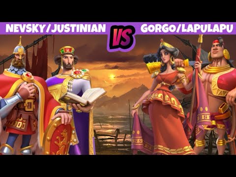 Nevsky/Justinian (Rally) vs. Gorgo/Lapulapu (Garrison) | Rise of Kingdoms Test