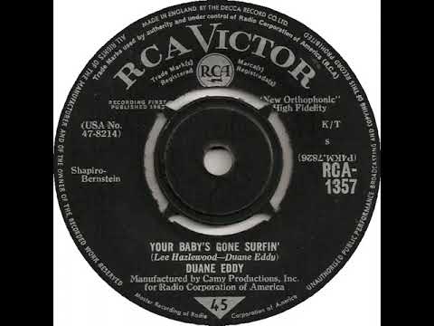 UK New Entry 1963 (186) Duane Eddy - Your Baby's Gone Surfin'