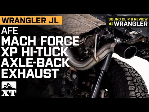 Jeep Wrangler JL AFE MACH Force XP Hi-Tuck Axle-Back Exhaust; Black Tip Sound Clip & Review