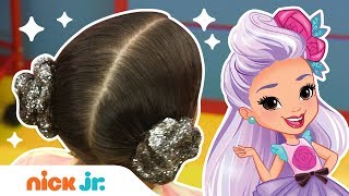 How to Create Glittery Princess Buns ✨ Hair DIY Style Files | Sunny Day’s Style Files | Nick Jr.