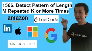 YouTube video 'LeetCode 1566. Detect Pattern of Length M Repeated K or More Times - Interview Prep Ep 95'