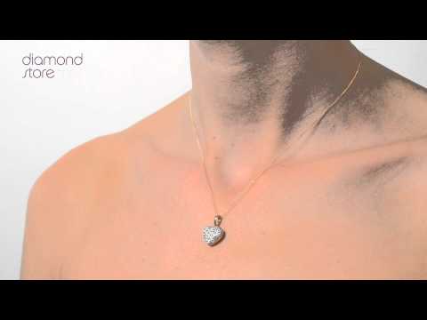G3579 - 0.47CT Diamond Heart Pendant In 9K Yellow Gold
