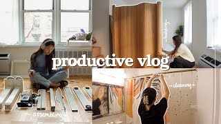 Productive Vlog EP. 05 | settling into my new nyc apartment, cleaning, assembling furniture