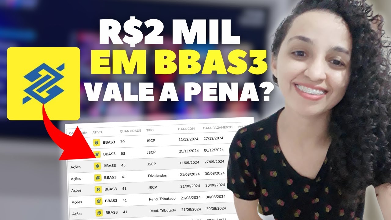R$2 MIL INVESTIDOS EM BANCO DO BRASIL BBAS3. QUANTO RECEBO DE DIVIDENDOS.