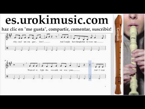 Como Tocar Flauta dulce G. Sia Elastic Heart Parte#2 Clases Notas Musicales Tutorial Tablatura