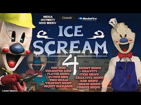 Ice Scream 4 outwitt mod menu download mediafire | with party menu | gameplay|#horrorgaming #modmenu