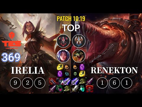 TES 369 Irelia vs Renekton Top - KR Patch 10.19