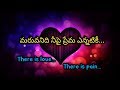 Maruvanidhi nee pai prema | There is love There is pain | Love feel song Telugu