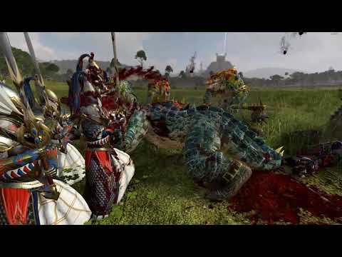 Swordmasters of Hoeth VS Kroxigors | Total War: Warhammer 2