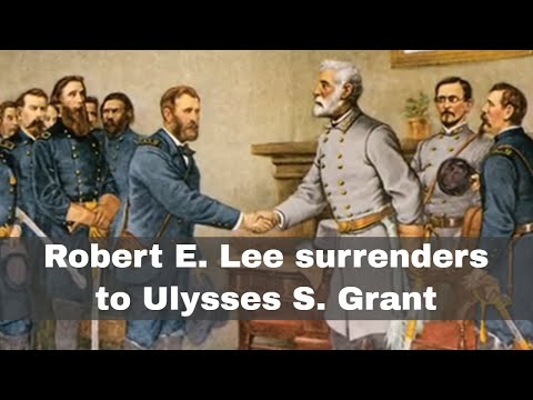 9th April 1865: General Robert E. Lee surrenders to Lieutenant General Ulysses S. Grant