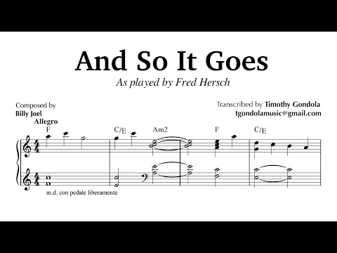 Fred Hersch plays And So It Goes