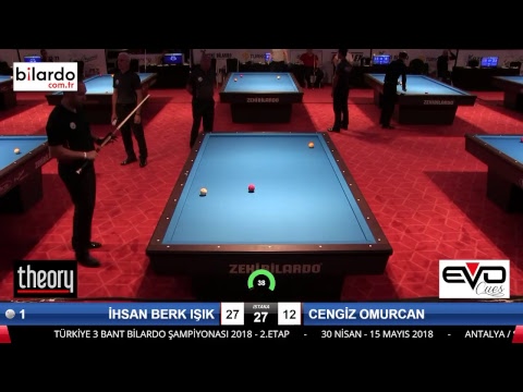 İHSAN BERK IŞIK & CENGİZ OMURCAN Bilardo Maçı - 2018 ERKEKLER 2.ETAP-2.Ön Eleme