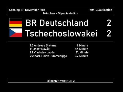 1985-11-17 BR Deutschland - Tschechoslowakei 2:2 (WM-Qualifikation) komplette Radio-Übertragung