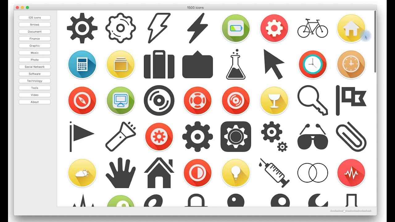 Mac App: What's in '1500 Icons' Royalty Free PDF Vectors