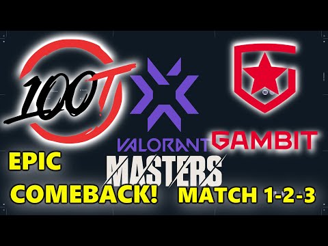 100 THIEVES vs GAMBIT ESPORTS - EPIC COMEBACK! - VALORANT MASTERS BERLIN - MATCH 1-2-3 - 2021.09.12