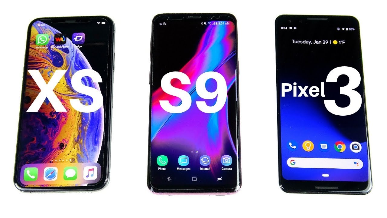 iPhone XS vs Galaxy S9 vs Pixel 3