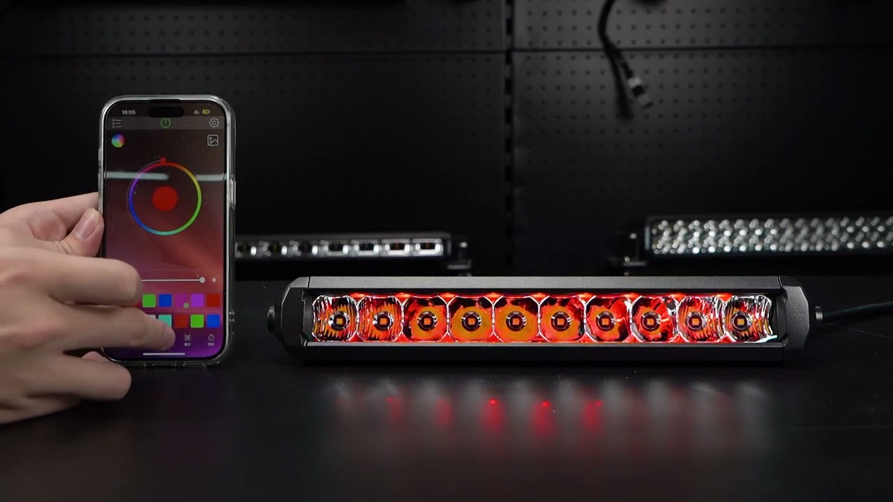 10" (25.4 cm) "D5 Single row RGB" serijos žibintas 50W COMBO