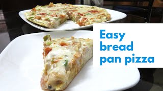 Ramadan special 2 • simple bread pizza on pan • white saurce chicken bread pizza