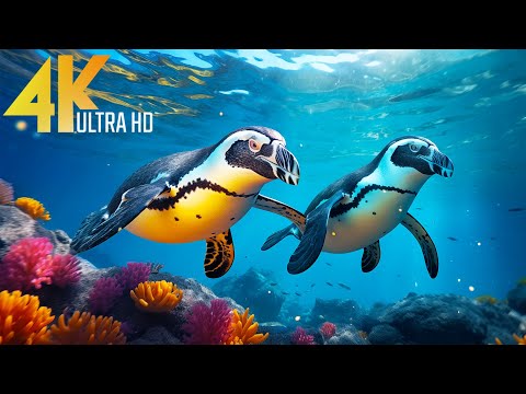 The Ocean 4K VIDEO - Sea Animals With Piano Music for Sleep - Coral Reef Fish With Relaxing Music