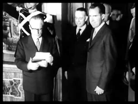 Richard Nixon visits Italy and Pope Pius XII 1957