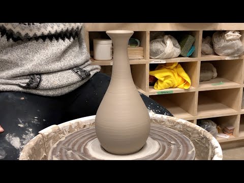 Throwing A Tall Vase On The Wheel