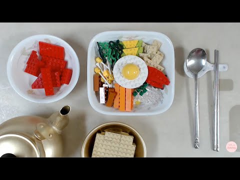 Lego Bibimbap and Makgeolli - Stop Motion Cooking / Lego stop motion asmr