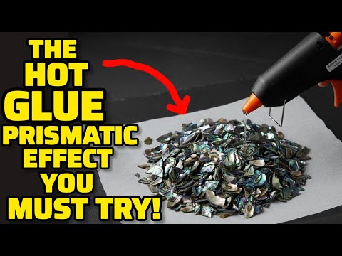 "Turning HOT GLUE into Prismatic Art! ✨ Layered Gold Leaf & Abalone Tutorial