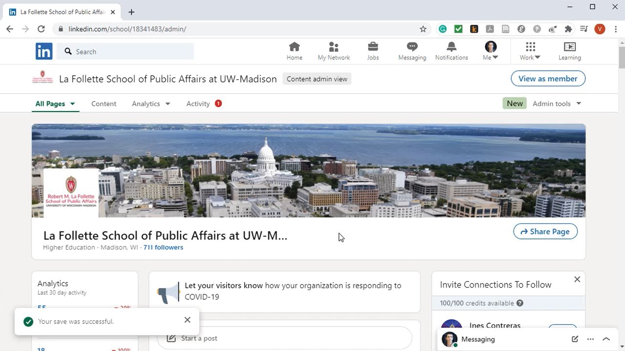 How to add the La Follette School to your LinkedIn