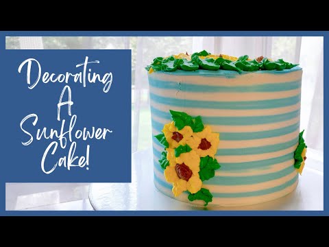 I Decorated A Sunflower Cake! (Fall Decorating Series) | Baking With Liv