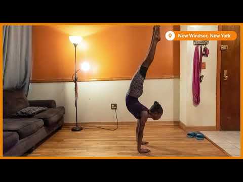 シャットダウン中に新たなルーティーンを習得した大胆不敵な若い体操選手 (A fearless young gymnast learns new routine during shutdown)