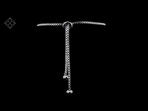 UD3276 - WHITE TOPAZ TWISTED SWIRL ADJUSTABLE TESORO BRACELET IN 925 SILVER