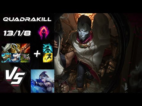BOTTOM Jhin vs Ashe [QUADRAKILL] - NA Grandmaster Patch 14.23