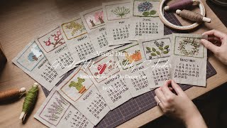 Visual Diary #76 | Hand Stitching Monthly Calendars | Embroidery | Slow Stitching