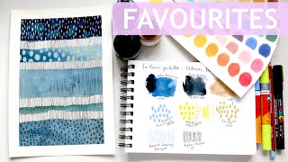 🎉 Favourite Colour Palette: Calming Blues Abstract ♥️ #swatches #abstractart #derwentdrawing