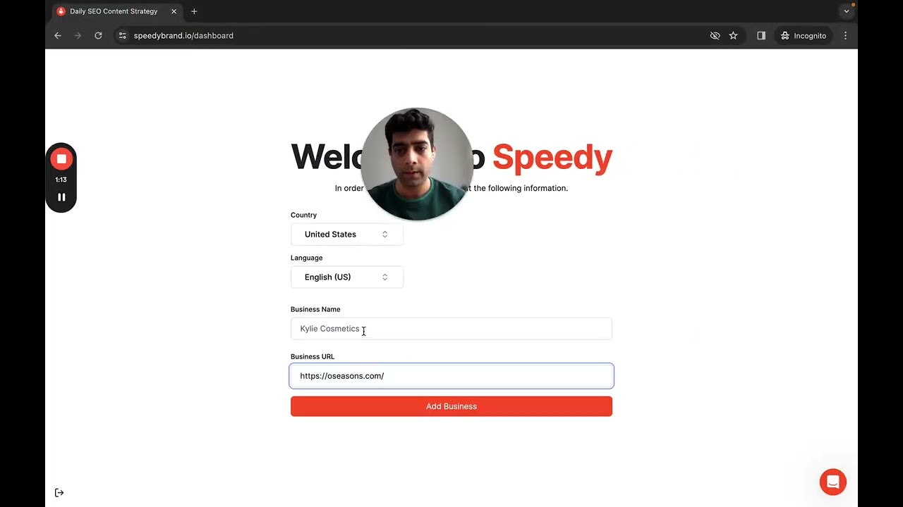 Creating an Account on Speedy Brand