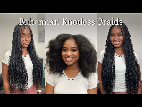 VLOG: Getting Small BOHEMIAN KNOTLESS Braids