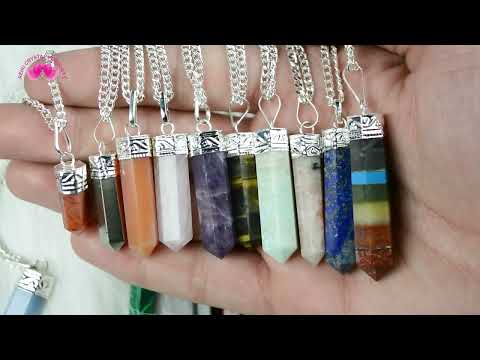 Natural Healing Stone Pencil Pendant