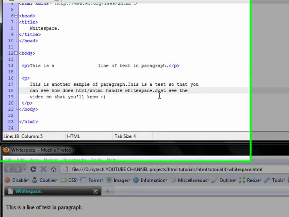 rytech [HTML Tutorial 4 : Whitespace]