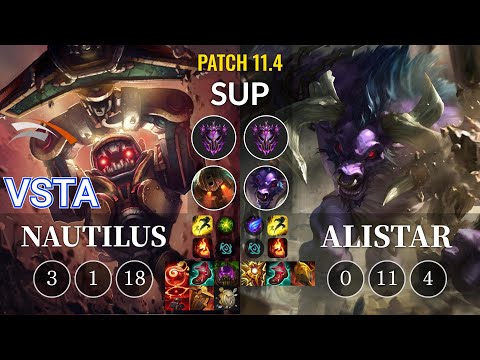 HLE Vsta Nautilus vs Alistar Sup - KR Patch 11.4