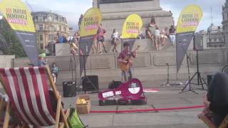 Henry Facey cover Here come the Sun By The Beatles at Trafalgar Square London