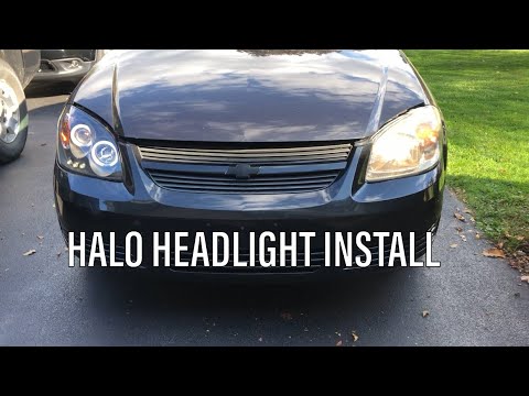 HALO / ANGEL EYE HEADLIGHT INSTALL ON CHEVY COBALT [Spyder Auto projector CCFL LED]