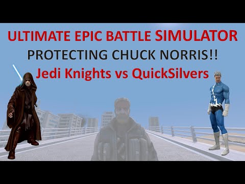 Ultimate Epic Battle Simulator - Protecting Chuck Norris!! - 5K Jedi Knights vs 5K QuickSilvers