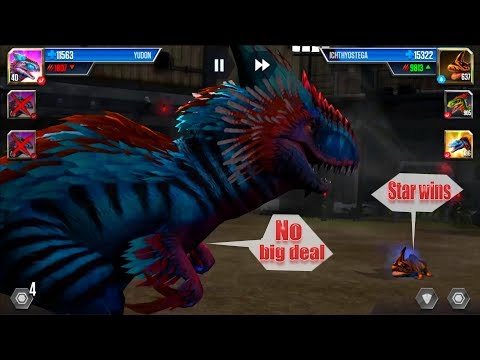 Top 5 classic battles of YUDON tyrants - Jurassic world the game
