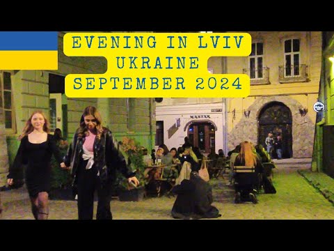 【4K】Ukraine 2024 - The nightlife of Lviv in September 2024! 🇺🇦